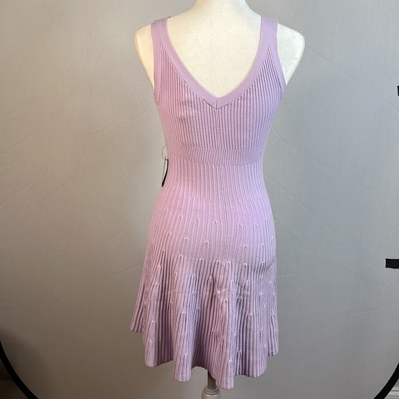 NWT Express Lavender Fit & Flared Ribbed Sweater Dress Size Small - Picture 7 of 9